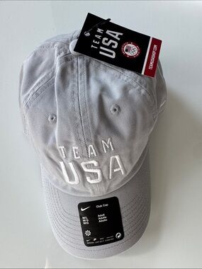 NWT! Nike Light Gray Team USA Embroidered Baseball Cap- One size Adult
